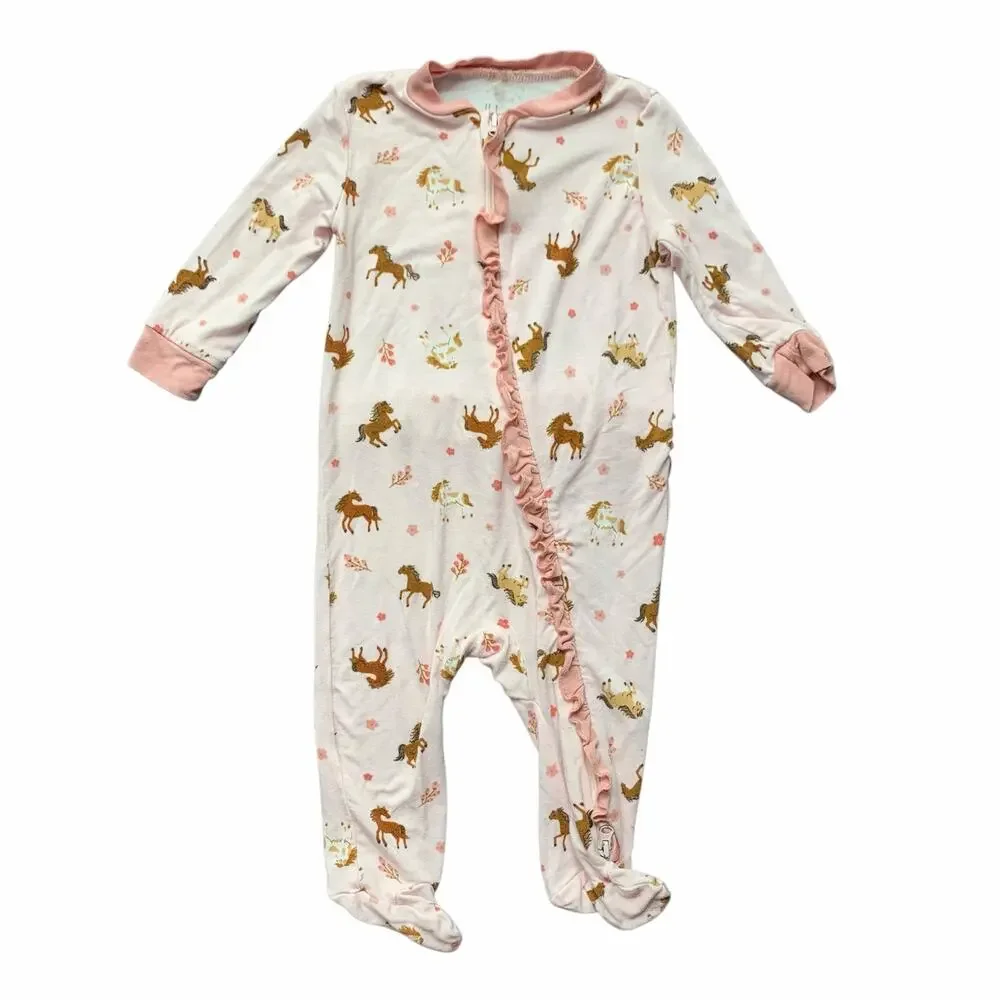 Milkberry Bamboo Horse Ruffle Footy